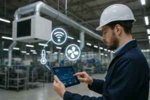 استفاده از اینترنت اشیا (IoT) در سیستمهای تهویه هوشمند ساختمانهای صنعتی